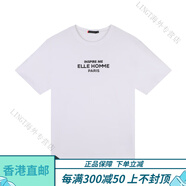 ELLE HOMME官方旗艦夏季男士棉T恤色圓領字母印花短袖160342 白色 L