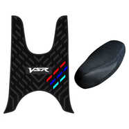 適用于 于豪爵VSR125機車(chē)橡膠腳墊HJ125T-39A改裝踏板防水防滑墊 黑色橡膠腳墊+座套黑色3XL碼g3