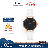 丹尼爾惠靈頓（DanielWellington）DW女表金色邊皮革表帶歐美簡約風(fēng)時(shí)尚石英表七夕禮物DW00100285