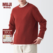無印良品 MUJI 女式 含牦牛絨駱駝絨圓領(lǐng)毛衣 長袖針織衫秋 冬季 紅色 M -L(165/88A)
