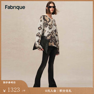 Fabrique豹紋提花貝貝羊駝毛寬松慵懶V領(lǐng)針織毛衣女2024冬季新品 豹紋提花 XS （XS/P）