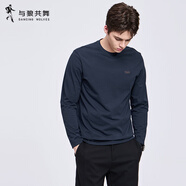 與狼共舞（DANCING WOLVES）刺繡長(cháng)袖T恤男秋季新款內搭打底衫 深藍102 S 165_84A_