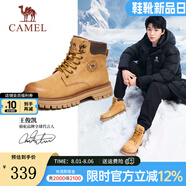 駱駝（CAMEL）【王俊凱同款】馬丁靴男秋冬2025新款大黃靴女戶外工裝靴登山鞋子 GE122W7757T 金黃色（男款） 42