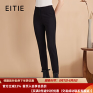 愛(ài)特愛(ài)（EITIE）彈力修身顯瘦小腳休閑褲百搭基礎款通勤夏季鉛筆褲C2205002 黑色20 L 165