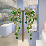施華洛世奇（SWAROVSKI）Gema大水晶優(yōu)雅精致綠色夾式耳環(huán)女款耳墜 綠色