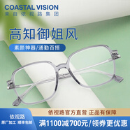 依視路（ESSILOR） 新款商務(wù)男鏡架時尚鏡框女配依視路鏡片近視定制眼鏡網(wǎng)上配鏡 TR90-全框-1023GY-灰色 鏡框+依視路膜巖高清1.56現(xiàn)片