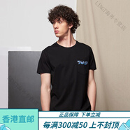 ELLE HOMME官方旗艦男士T恤棉質色印花微彈圓領短袖92070 黑色 M