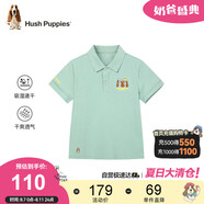 暇步士（Hush Puppies）童裝兒童POLO衫25夏中大童男童速干短袖T恤 海浪綠  170 