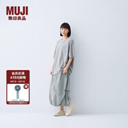 無(wú)印良品（MUJI）IDEE 女式 平紋 燈籠裙 長(cháng)半身裙女裙子女裝25年夏季款GA53CC5S 煙熏綠色 均碼
