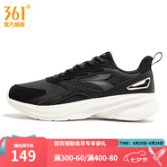 361度女鞋運動鞋秋季革網(wǎng)面新款常規(guī)跑步鞋 曜石黑/羽毛白 39