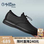 金利來(lái)（goldlion）男鞋正裝舒適柔軟耐磨休閑皮鞋50873076101A黑色40碼