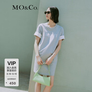 MO&Co.連衣裙夏美式復(fù)古印花寬松棉質(zhì)T恤裙氣質(zhì)休閑時裝摩安珂 中花灰色 M 165