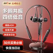 Linklike【多圈共振丨四倍低音】掛脖式藍牙耳機頸掛2026最新款運動耳機藍牙超長續航入耳式 【店長推薦丨經典純黑】