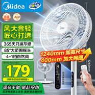 美的（Midea）【颶風(fēng)節能】七葉柔風(fēng)立式電風(fēng)扇/家用輕音落地扇/臺式小型風(fēng)扇/大風(fēng)力遙控定時(shí)搖頭風(fēng)扇 SAH35BSJ