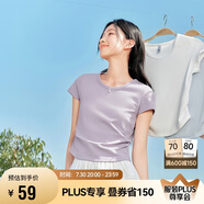 森馬（Semir）短袖t恤女短款緊身夏季圓領(lǐng)正肩上衣V領(lǐng)收腰套頭衫109324100003