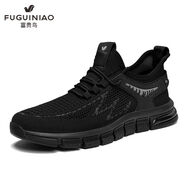 富貴鳥（FUGUINIAO） 男網(wǎng)鞋透氣輕便夏季新款休閑防臭網(wǎng)面運(yùn)動(dòng)鞋 黑色 38