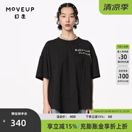 幻走（MOVEUP）【商場同款】2024夏季新款流蘇繡花設(shè)計師短款T恤女 黑 S