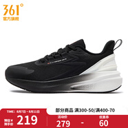 361度男鞋運動鞋秋季雨屏防潑水新款耐磨跑步鞋 曜石黑/螢光紅橙色 43