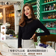 蘭卡文（LA CLOVER）19AW泡沫之戀系列小高領(lǐng)長袖莫代爾打底保暖衣LC72JQ2 黑色 S /160