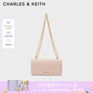 CHARLES&KEITH質感菱格鏈條小方錢包女包包女包生日禮物七夕禮物CK6-10680924 Light Pink淺粉色 XS