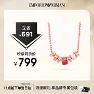 EMPORIO ARMANI阿瑪尼女士項鏈紅串珠轉運珠小蠻腰項鏈生日禮物送女友EGS2933221