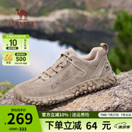 駱駝（CAMEL）登山鞋男防滑舒適戶外徒步運動休閑鞋男女情侶款透氣男士復(fù)古鞋子 G15A370083 沙色（皮面款） 40