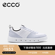 愛(ài)步（ECCO）板鞋男鞋 男士休閑鞋小白鞋拼色厚底牛皮明星同款 街頭720 520814 水泥灰/白色52081454301 39