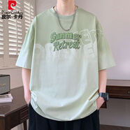 皮爾卡丹（pierre cardin）漸變色短袖t恤男夏季2025新款涼感寬松半袖T體恤圓領(lǐng)休閑上衣 8392軍綠 【款】 XL 約125-140斤可穿