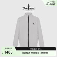 比音勒芬（Biemlfdlkk）【抗UV防曬】春秋季男士上衣休閑運動外套戶外風凈色立領(lǐng)夾克百搭 19淺灰 M