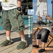 禎有范童裝男童工裝短褲2025新款夏裝兒童褲子夏季薄款男孩中大童五分褲