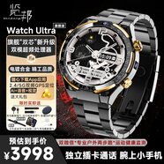 覽邦Watch Ultra智能手表多功能插5g卡電話(huà)WiFi上網(wǎng)下載App微信視頻成年人【Ai+語(yǔ)音+視覺(jué)】腕上小手機 電鍍黑金【金戈鐵馬】送黑色真皮表帶大禮包 Watch Ultra【旗艦“硬核”新升級】精鋼鏈