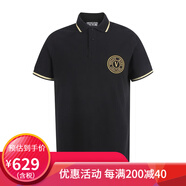 范思哲（VERSACE JEANS COUTURE）男士時尚PoloT恤 黑色76GAGT02 CJ01T G89 XL