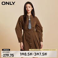 ONLY秋冬氣質(zhì)百搭翻領(lǐng)A字牛仔短裙連衣裙女|123442008 E10 幼獸棕色 S (160) 80A