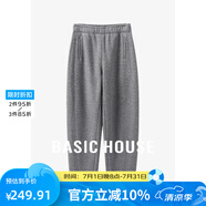 Basic House/百家好加厚加絨休閑褲女秋冬香蕉褲奶奶褲保暖百搭寬松顯瘦新款 灰色 S 80-100斤