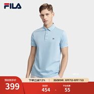 斐樂（FILA）官方男子針織短袖POLO衫夏季商務翻領針織衫舒適短袖T恤上衣 勿忘我藍-LB L 175/96A
