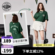 帕拉?。≒ALLADIUM）寬松潮流套頭時(shí)尚圓領(lǐng)短袖純棉T恤男女同款109647 深綠色 XL