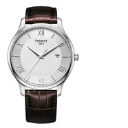 天梭（TISSOT）俊雅系列石英手表鋼帶男表T063.610.11.037.00 42mm皮帶白盤羅馬刻度T063.