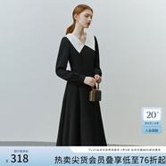 范思藍恩范思藍恩22FS2759法式連衣裙女夏季溫柔風(fēng)甜美氣質(zhì)顯瘦長(cháng)裙小黑裙 黑色（長(cháng)款） S