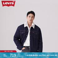 Levi's李維斯冬季情侶美式復(fù)古哈靈頓風(fēng)保暖仿羊羔絨棉服牛仔外套 深牛仔色 XS