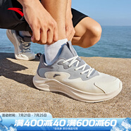 安踏（ANTA）【凌云】運動鞋男鞋夏網面透氣輕質軟底跑步鞋戶外慢跑鞋子男 【網面透氣】白/沙暴灰/霧灰-5 39 39(245)