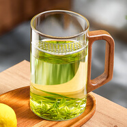 雅集加厚耐熱玻璃杯月牙茶隔大容量豪飲杯800ml帶把男士過濾泡茶水杯