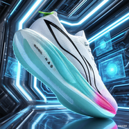 李寧新潮赤兔9pro飛電5E碳板跑鞋回彈學(xué)生青少年男鞋秋冬季運動(dòng)跑鞋男鞋8 白紫-飛電5ezoom全掌氣墊柔韌科 34