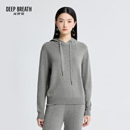 深呼吸DEEP BREATH女裝簡約百搭連帽套頭衛(wèi)衣針織衫上衣女A300858 灰 M (3碼)