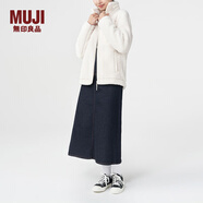 無印良品 MUJI 男女通用 羊羔絨 拉鏈夾克 毛絨加絨厚外套 秋冬季 米白色 S-M
