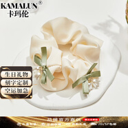 卡瑪倫（KAMALUN）鈴蘭花頭繩女高級感森系皮筋蝴蝶結(jié)大腸發(fā)圈小清新頭花頭飾送女友 鈴蘭花蝴蝶結(jié)大腸圈+品牌禮盒