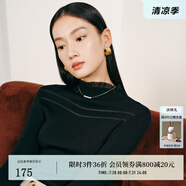 迪賽尼斯（DESIGNICE）【100%羊毛】迪賽尼斯秋冬新款內搭打底衫女羊毛衫長袖毛衣 黑色 S