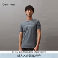 Calvin Klein Jeans夏季男女情侶中性年輕ck多色印花透氣修身短袖T恤J320931 PN6-霧霾藍 2XL （推薦175-190斤）