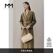 麥檬商場(chǎng)同款MM麥檬秋裝氣質(zhì)高級(jí)感英倫羊毛毛呢大衣外套女 深黃棕5C8970683 XS 150/75CM建議95斤以下拍