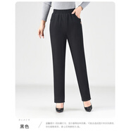 阿瑪施（AMASS）哥弟適用冬季新款加絨女褲年輕媽媽褲松緊腰 黑色 L (2尺-2尺2)