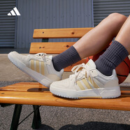 adidas ENTRAP休閑低幫運(yùn)動(dòng)板鞋少年感復(fù)古籃球鞋男女阿迪達(dá)斯   白/淺藍(lán)/淺橙色   35.5